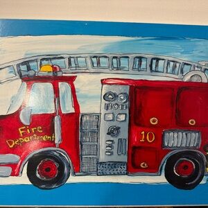 Wooden frames firefighter/truck
